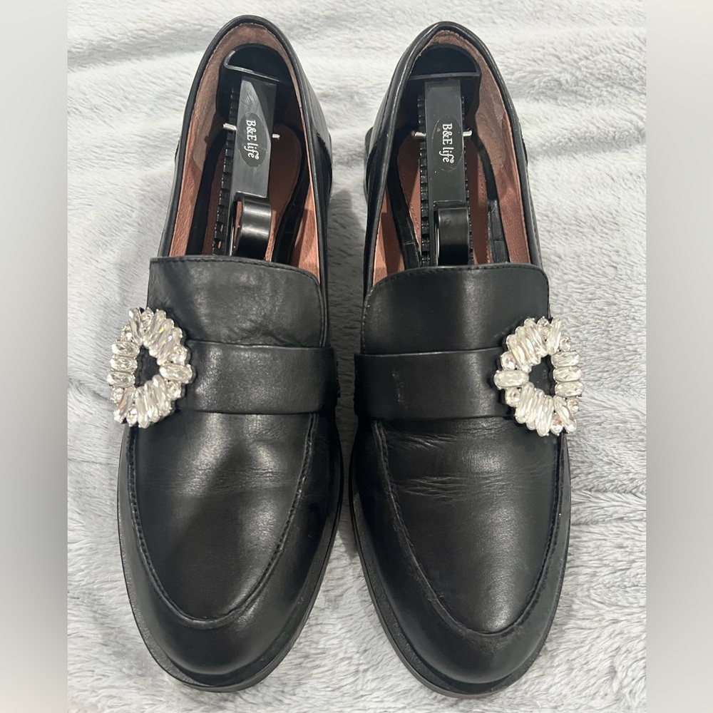 Gianni Bini Black Loafers with Bling! Size 8